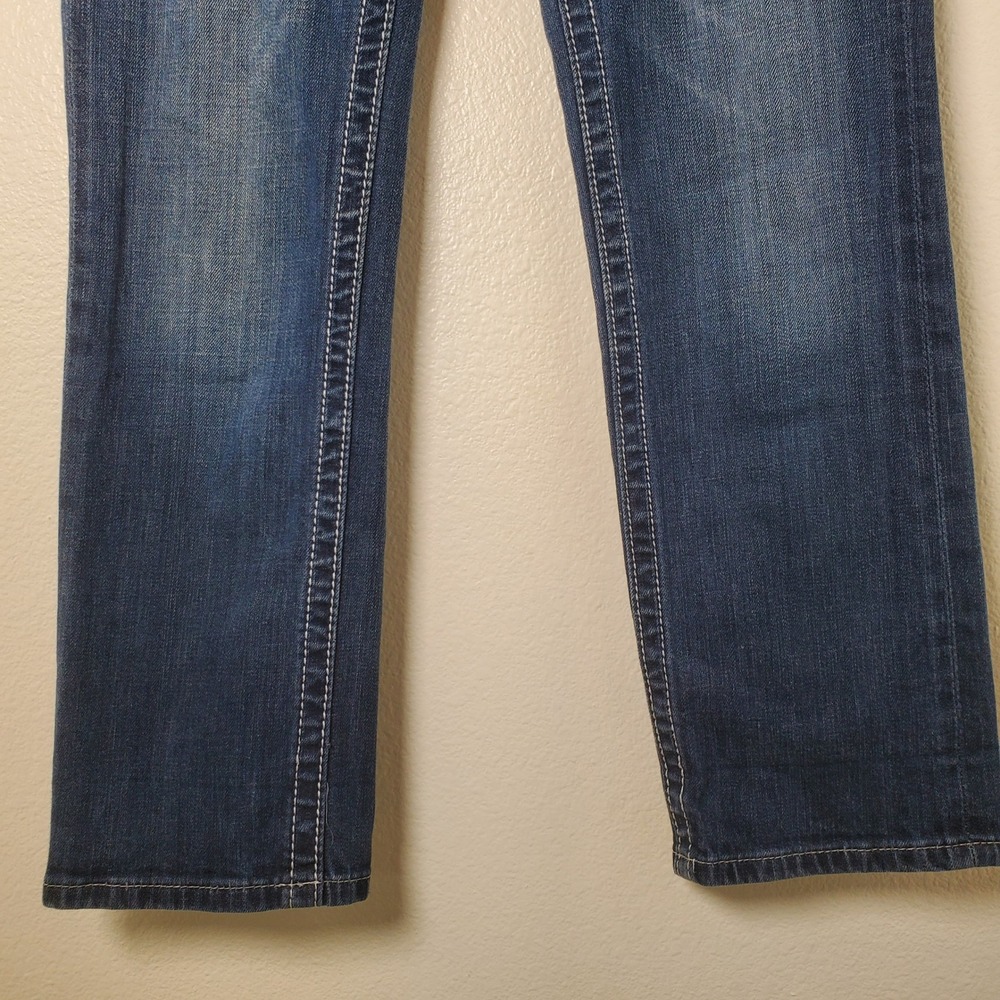 Miss Me Capri Cropped Jeans in Stretch Denim Roses Rhinestones Size 27 - Picture 10 of 14